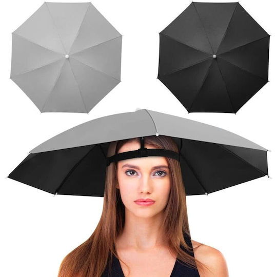 Umbrelă de Cap Alista Home Diametru 69 Cm Bandă Elastică de Cap Protecție UV Ploaie Neagră