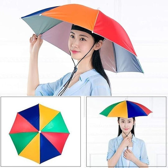 Head Umbrella Alista Home 69 Cm Diameter Adjustable Head Strap Uv Rain Protection Rainbow