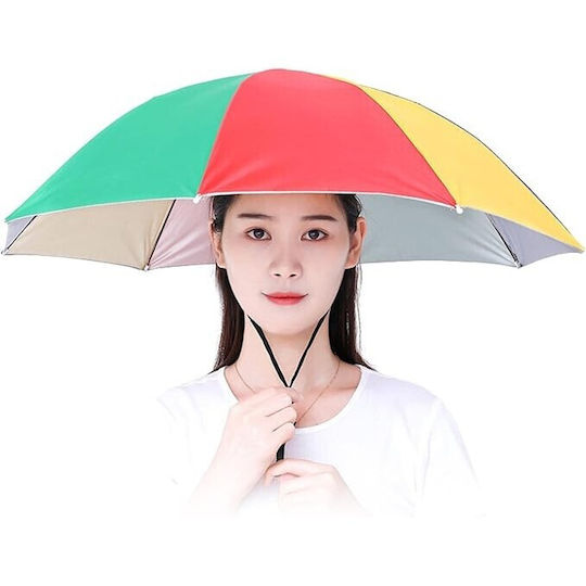 Head Umbrella Alista Home 69 Cm Diameter Adjustable Head Strap Uv Rain Protection Rainbow