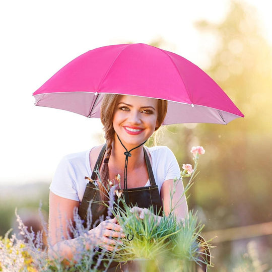 Head Umbrella Alista Home 69 Cm Diameter Adjustable Head Strap Uv Rain Protection Pink