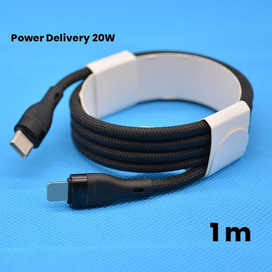Cablu De Date Împletit Din Nailon Alista Home Cabluri De Încărcare Rapidă Compatibil Iphone Cablu De Încărcare Power Delivery 20w 1 M Negru