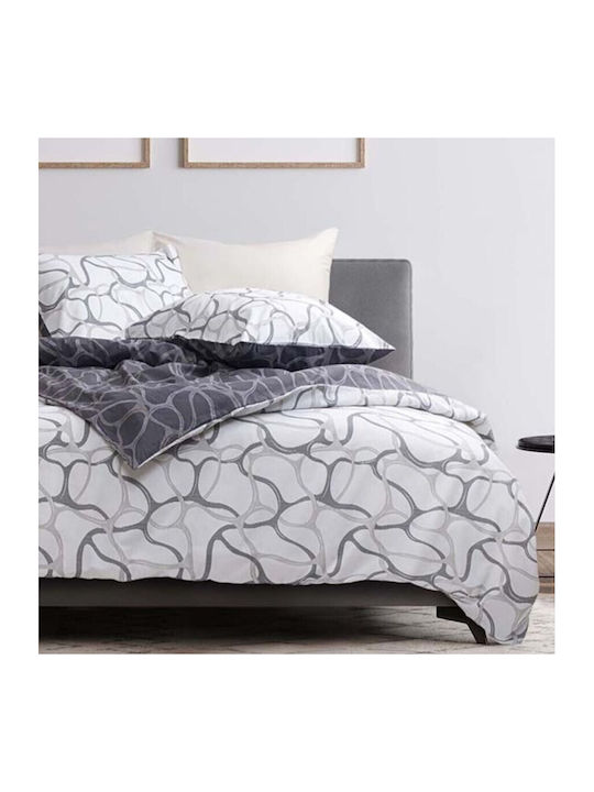 Majoli Bahar Set Huse Pentru Pilote 100% Bumbac Dublu Cu 2 Fețe De Pernă & 1 Cearceaf 200x220cm Alb