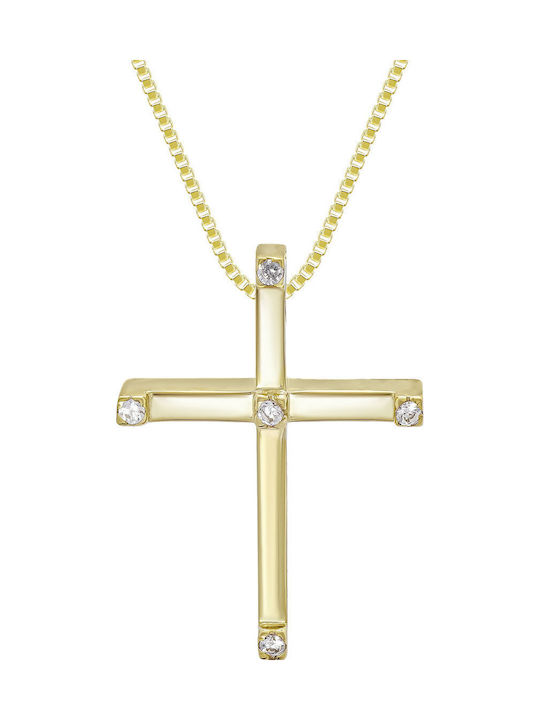 Kiriakos Gofas Women's Gold Cross 14K Double Sided Without Chain