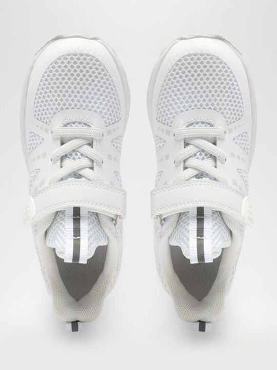 Kids Sports Shoes Running with Hoop & Loop Closure White