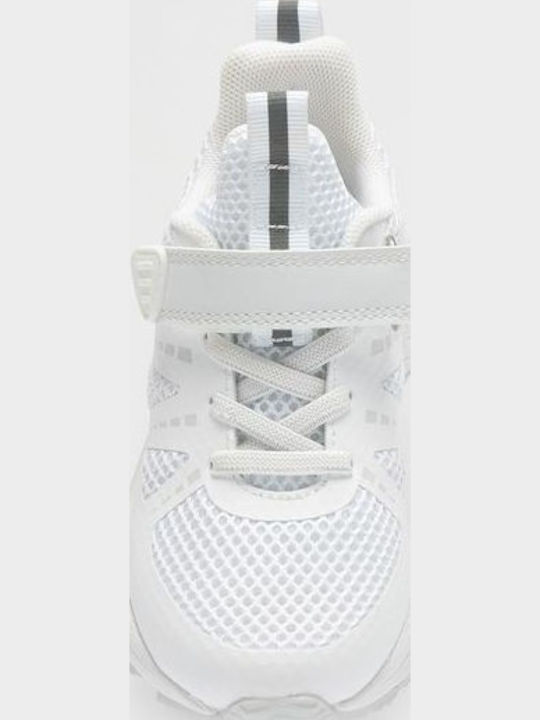 Kids Sports Shoes Running with Hoop & Loop Closure White