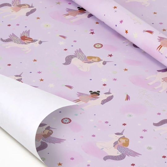 Legami Milano Wrapping Paper for Gift with Unicorns Theme 200cm