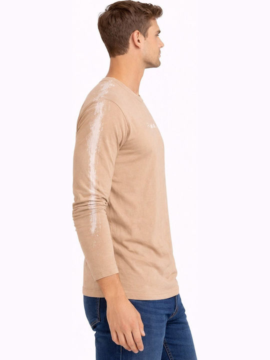 Langarm Herrenbluse Beige
