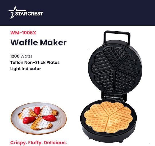 Starcrest Waffle Maker For Heart Waffles 1200W