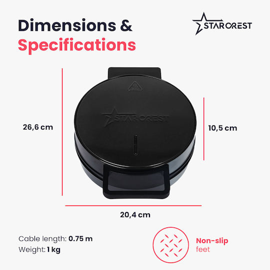 Starcrest Waffle Maker For Heart Waffles 1200W