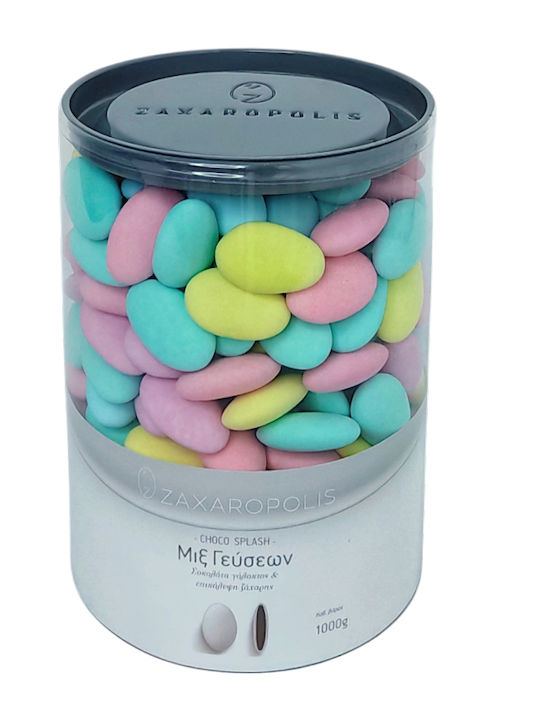 Zaxaropolis Jordan Almonds Choco Splash in Standard Shape with Chocolate Flavour Multicolour 1000gr