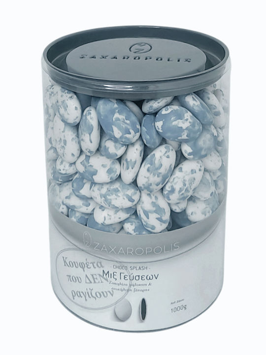 Zaxaropolis Jordan Almonds Choco Splash in Standard Shape with Chocolate Flavour Blue 1000gr