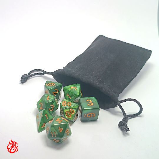 Dice Set Green Acrylic Dice RPG Dungeons & Dragons Pathfinder Wargames
