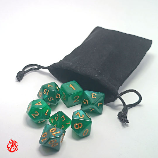 Dice Set Olive Green Acrylic Dice RPG Dungeons & Dragons Pathfinder Wargames