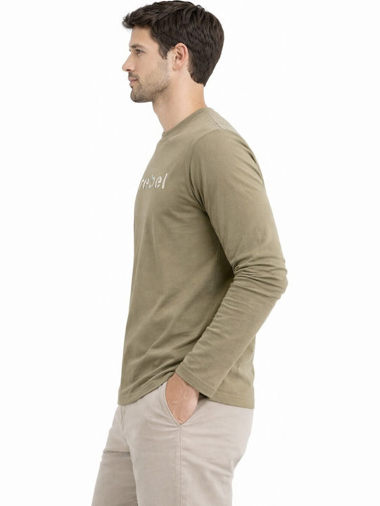 Herrenblusen Langarm Khaki
