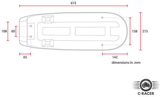 C-racer Мотоциклетна Седалка Тъмно Кафява C-racer Cx500 Flat Seat