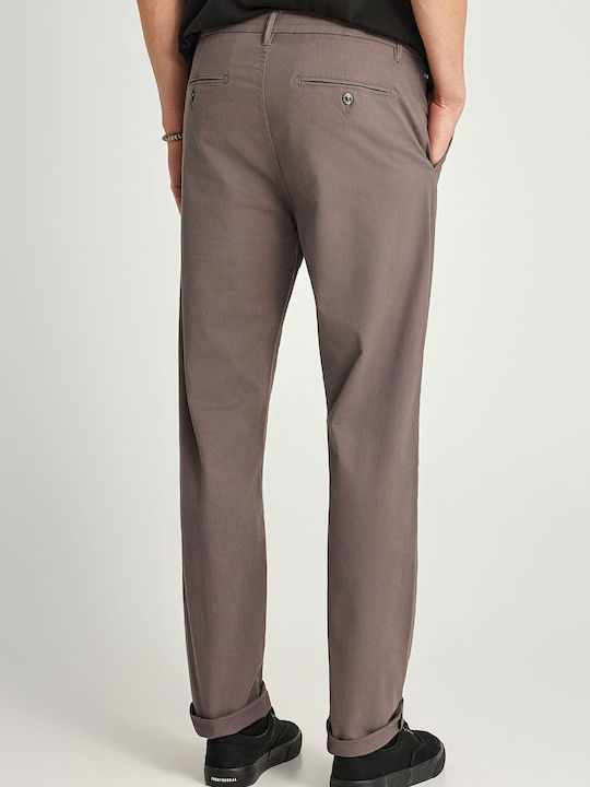 Funky Buddha Chino Trousers Elastic Regular Fit Gray