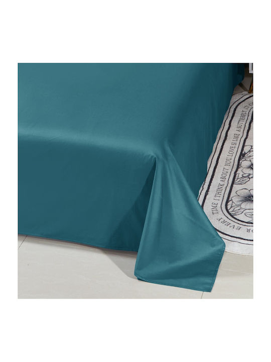 Σετ Παπλωματοθήκη Βαμβακέρή Μονή 160x240cm 1 Μαξιλαροθήκη & 1 Σεντόνι Τιρκουάζ