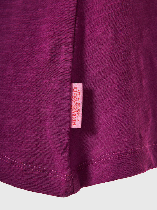 Women's Short Sleeve T-shirt Purple FBL013-100-04-Grape Juice