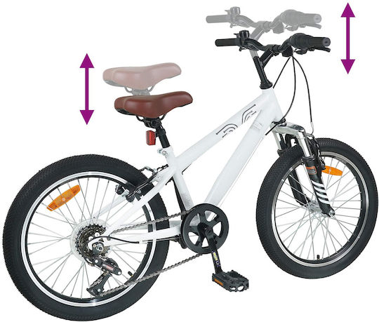 vidaXL 20" Kinderfahrrad Stadt Weiß
