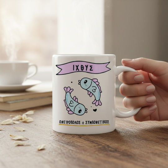 Cute Zodiac Fish Ceramic Mug 330ml