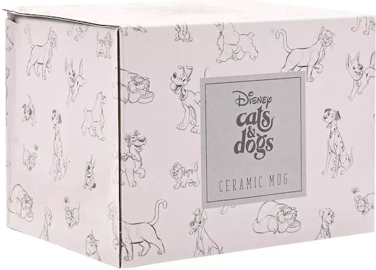 Cats + Dogs Keramiktasse Weiß
