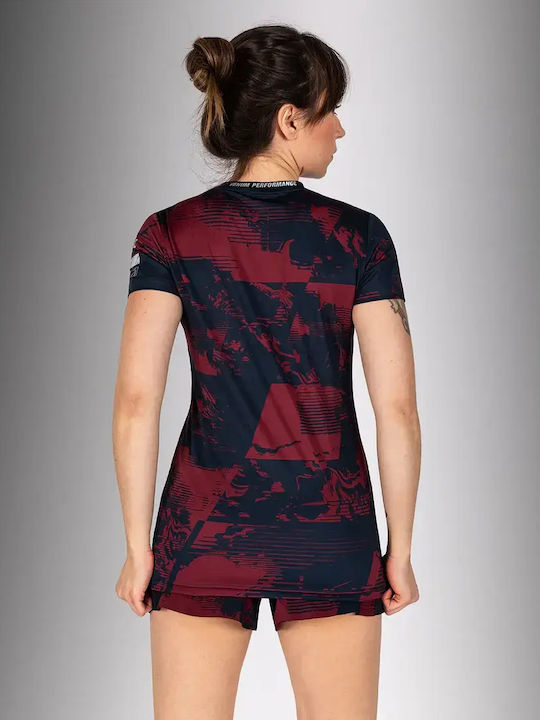 Venum Women's Short Sleeve Martial Arts Shirt VNMUFC-00445-455 for MMA Red