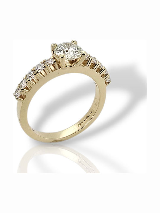 Mentzos Single Stone Ring from 18K Gold with Diamond Mentzos Single Stone Ring from 18K Gold with Diamond