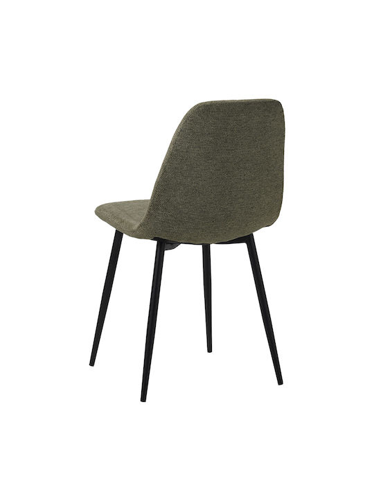 Daily Dining Chair With Fabric Upholstery Black/Green 58.5x55x93cm