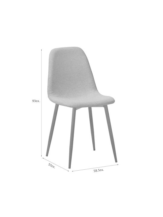 Daily Dining Chair With Fabric Upholstery Black/Green 58.5x55x93cm