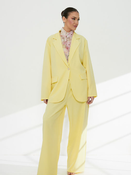 Pantaloni Dama Galbeni Costum