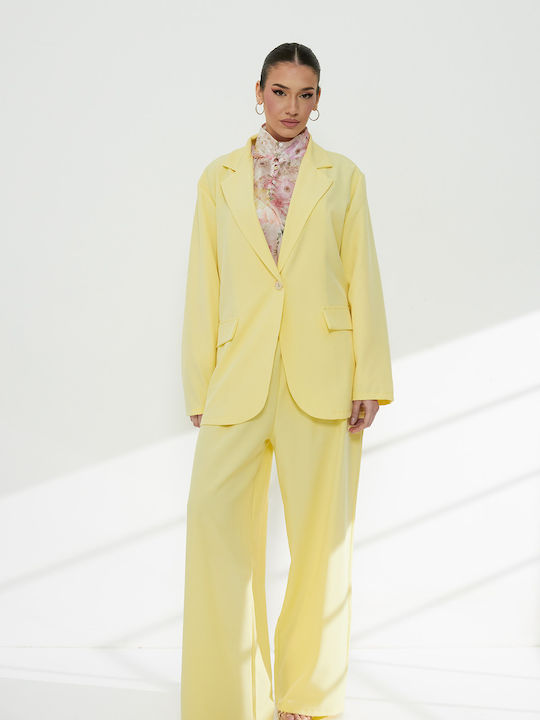 Pantaloni Dama Galbeni Costum