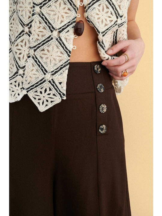 Women's Zip Culottes in Regular Fit Brown