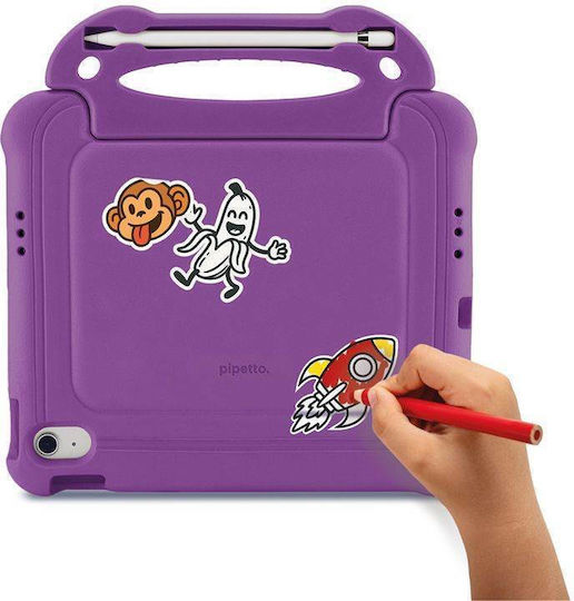 Pipetto Durable Back Cover For Kids Purple Apple Ipad 10.9 (2022) Ipad 11 (2025) Ipad Air 11
