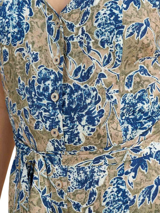 Summer Midi Shirt Dress Multicolor