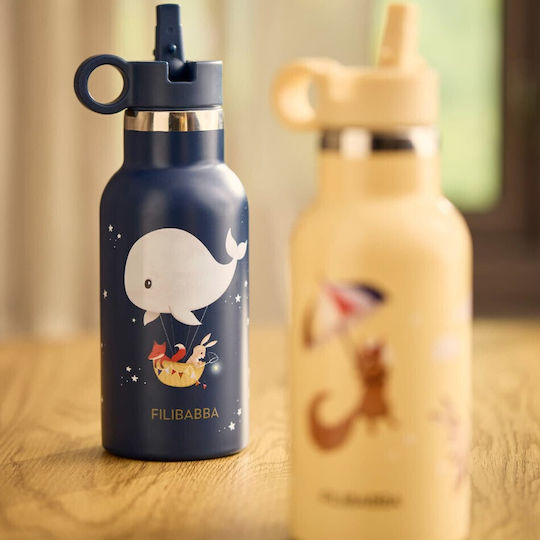 Filibabba Kids Water Bottle Thermos Stainless Steel with Screw-on Cap Non Spill