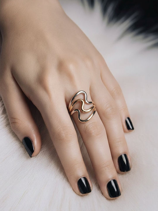 Eluna Women's Gold Plated Steel Ring