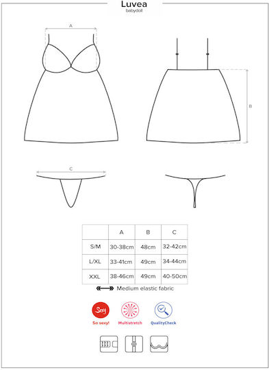 Нощница Luvae Babydoll Прашка Подарък