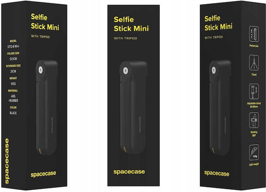 Tripod Spacecase Selfie Stick Mini St12-b Adjustable Universal Mount Mobile Phones Black 5905719138295
