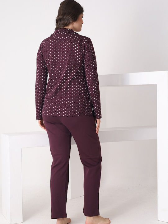 Pijamangel Set Pijamale Dama De Iarnă Violet Pangel2214