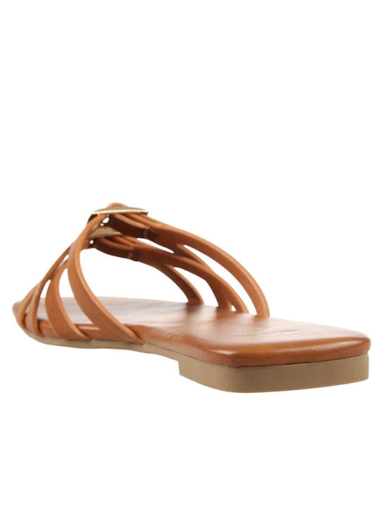 Damen Flache Sandalen Braun