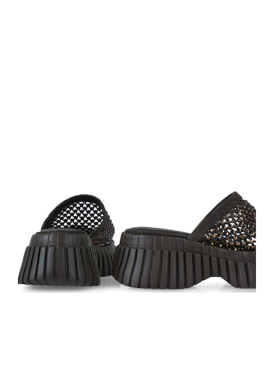 Leather Women's Flat Sandals Brown