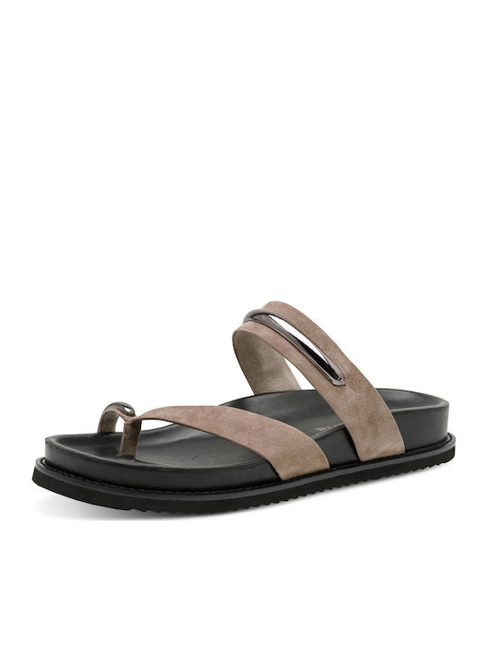 Leather Women's Sandals Beige