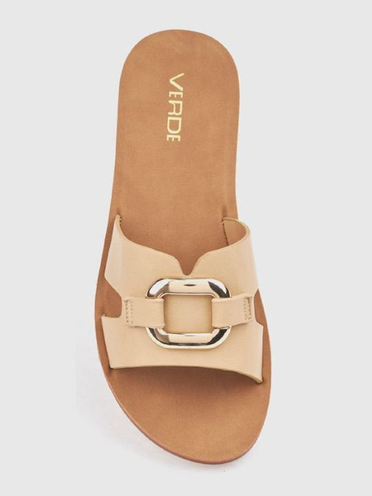 Damen Flache Sandalen Beigen