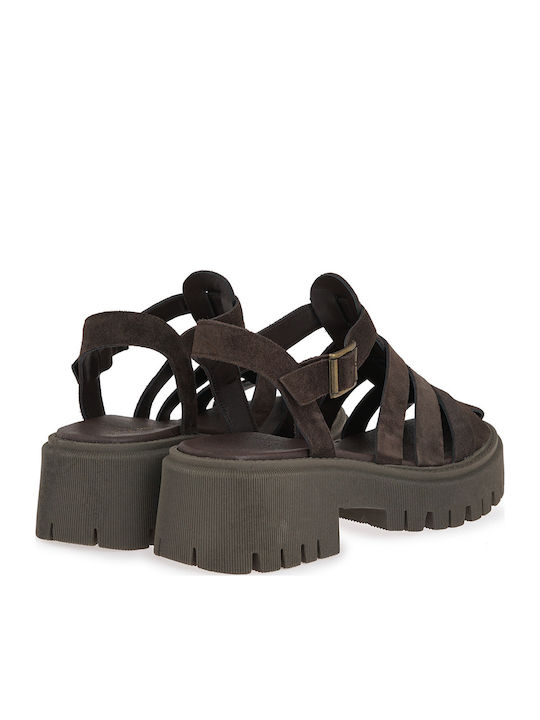 Γυναικεία Σανδάλια Flatforms Καφέ