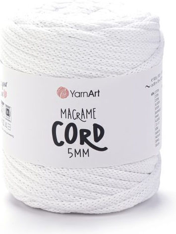 Yarnart Νήμα Πλεξίματος Βαμβακερό Macrame Cord 5mm 751 Λευκό 85m 500gr