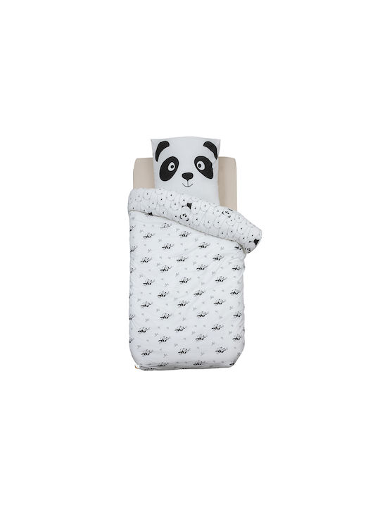Atmosphera Panda Set Kids Duvet Cover Single with Pillowcase White 140x200cm