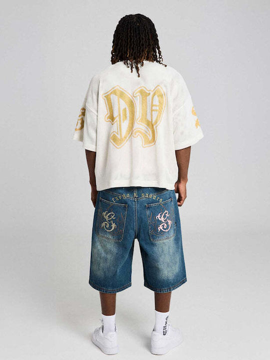 Baggy Ανδρική Βερμούδα Τζιν Washed Sage Blue