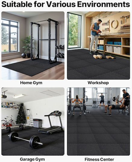 Vevor Vevor Trainingsmatte Pilates Schwarz Länge 61cm Breite 61cm Dicke 1.4cm