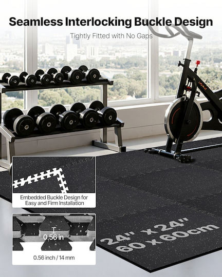 Vevor Vevor Trainingsmatte Pilates Schwarz Länge 61cm Breite 61cm Dicke 1.4cm