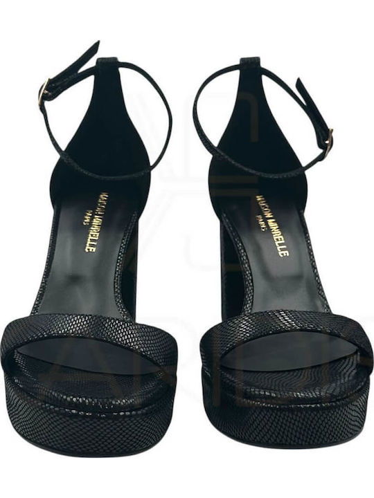 Leather Black Sandals 11633283 Black